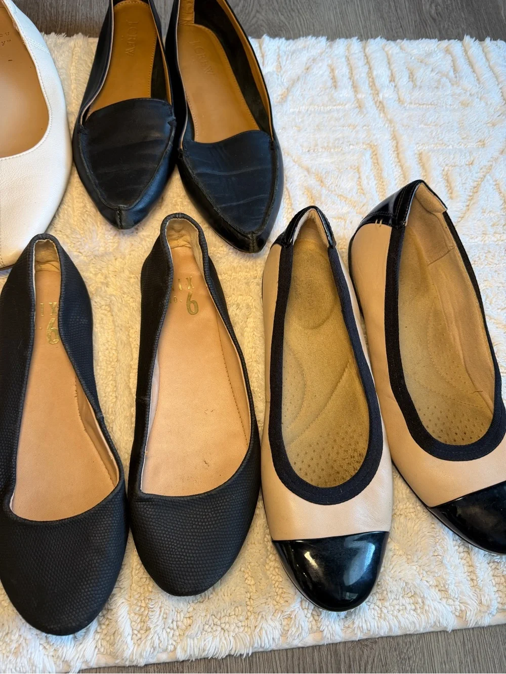 J. Crew Women's Mixed Flats Set in Black, White, Red, Beige